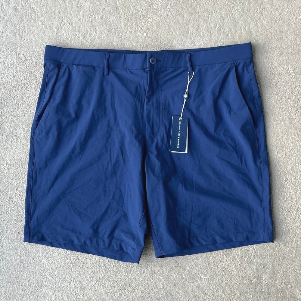 Holderness & Bourne Mens The Slater Performance Golf Shorts Navy Blue 38 NEW